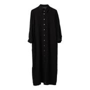 Shirt Dresses 120% Lino , Black , Dames