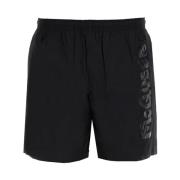 Graffiti Logo Zwemshorts Alexander McQueen , Black , Heren