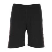 Zwarte Katoenen Bermuda Shorts Alexander McQueen , Black , Heren