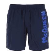 Navy Blauwe Zwembroek Alexander McQueen , Blue , Heren