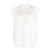 Elegante Ivoor Zijden Shirt Alexander McQueen , White , Dames