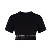 Tweelaagse korset T-shirt Alexander McQueen , Black , Dames