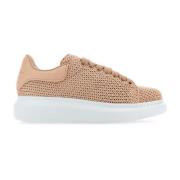 Elegante gehaakte sneakers met leren hak Alexander McQueen , Pink , Da...