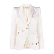 Verrijk je garderobe met deze prachtige witte blazer Alexander McQueen...