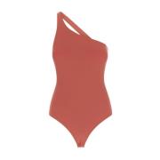 Koraal Open Rug Eén Schouder Bodysuit Alexander McQueen , Red , Dames