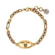 Gouden Skull Kettingarmband Alexander McQueen , Yellow , Dames