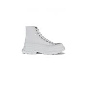 Witte Canvas Hoge Sneakers Alexander McQueen , White , Heren