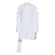 Witte Asymmetrische Hemd Jurk Alexander McQueen , White , Dames