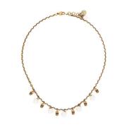 Gouden Parel Swarovski Skull Ketting Alexander McQueen , Beige , Dames