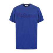 Grafisch Print T-Shirt Upgrade Alexander McQueen , Blue , Heren