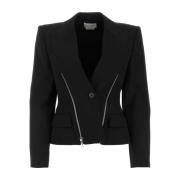 Zwarte wollen blazer Alexander McQueen , Black , Dames