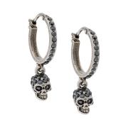 Antiek Zilveren Hoepeloorbellen met Skull Charme Alexander McQueen , G...