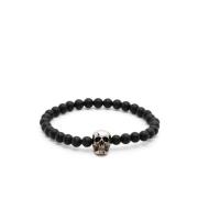 Zwart Parel Schedel Armband Alexander McQueen , Black , Heren