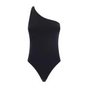 Open-Back One Shoulder Bodysuit Alexander McQueen , Black , Dames