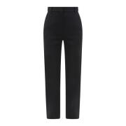 Zwarte Wol Rechte Broek Ss23 Alexander McQueen , Black , Dames