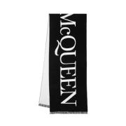Multicolore Wollen Sjaal Alexander McQueen , Black , Dames