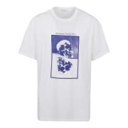 Wit Blauw T-Shirt voor Heren Alexander McQueen , White , Heren