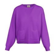 Ronde hals gekweek Allude , Purple , Dames