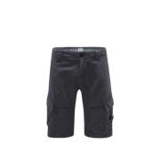 Navy Katoenen Linnen Cargo Shorts C.p. Company , Blue , Heren