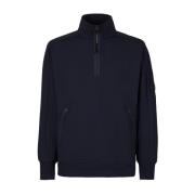 Diagonal Raised Fleece Stand Collar Sweatshirt C.p. Company , Blue , H...