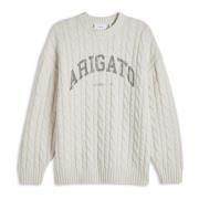 Kabelgebreide Crew-Neck Sweater Axel Arigato , Beige , Heren