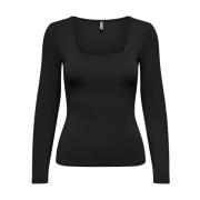 Only Top lange mouw Only , Black , Dames