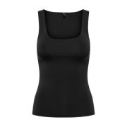 Mouwloze Top Only , Black , Dames