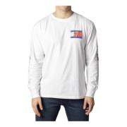 Stijlvolle Heren Print T-shirt Tommy Jeans , White , Heren