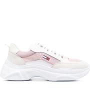 Roze Leren Sneakers voor Vrouwen Tommy Jeans , Pink , Dames