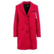 Rode wollen jas met dubbele voorzak Love Moschino , Red , Dames