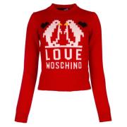 Pullover Love Moschino , Red , Dames