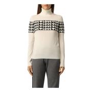 Witte Acryl Turtleneck Sweater Love Moschino , White , Dames