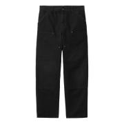 Zwarte/Oude Canvas Dubbele Kniebroek Carhartt Wip , Black , Heren