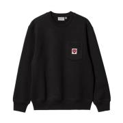 Zwarte Heart Pocket Sweatshirt Carhartt Wip , Black , Heren