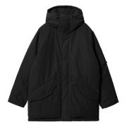 Zwarte Waterdichte Parka met Verstelbare Pasvorm Carhartt Wip , Black ...