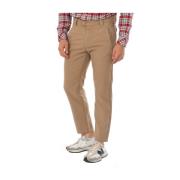 Beige Slim-fit Broek met Knoopsluiting Napapijri , Beige , Heren