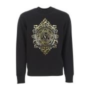 Sweatshirt katoen oversized borst logo Versace Jeans Couture , Black ,...