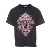 Iconisch Logo T-Shirt voor Vrouwen Versace Jeans Couture , Gray , Dame...