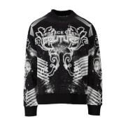 Galaxy Panel Sweatshirt Versace Jeans Couture , Black , Heren