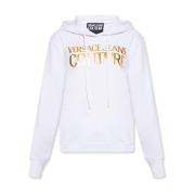 Hoodie with logo Versace Jeans Couture , White , Dames