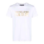 Bianco T-shirt met Korte Mouwen - Herenmode Versace Jeans Couture , Wh...