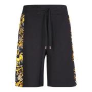 Zwarte Bermuda Shorts met Barokprint Versace Jeans Couture , Black , H...