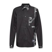 Shirt met Chain Couture patroon Versace Jeans Couture , Black , Heren