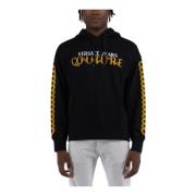 Logo Chain Hoodie Versace Jeans Couture , Black , Heren
