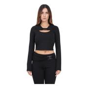 Zwarte T-shirts en Polos met V-Emblem Logo Versace Jeans Couture , Bla...