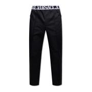 Broek met elastische tailleband Versace Jeans Couture , Black , Heren