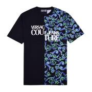 Luxe Logo T-Shirt voor Heren Versace Jeans Couture , Black , Heren