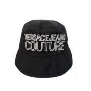 Zwarte Cap met Contrast Logo - M Versace Jeans Couture , Black , Unise...