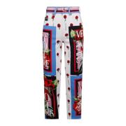 Damesbroek met rozenprint - Maat 30 Versace Jeans Couture , Multicolor...