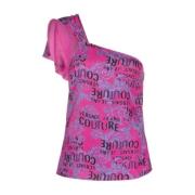 Fuchsia Logo Couture Top - Maat 42 Versace Jeans Couture , Purple , Da...